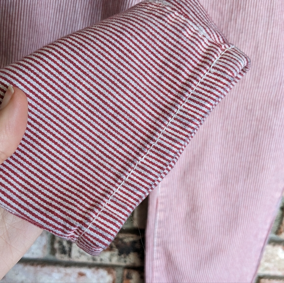 🍬 Red & White Striped Skinny Ankle Jeans by Earl Jeans Size 12 / 31 - Picture 7 of 12